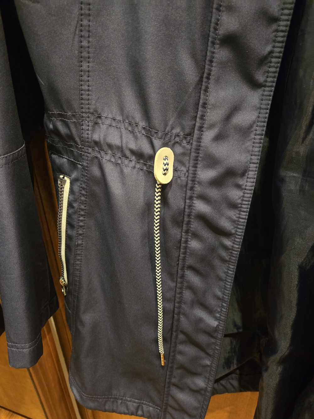 Jessica Simpson Navy Hooded Anorak with Contrast Zippers - Picture 4 of 8